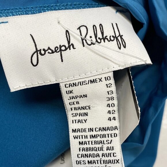 NEW JOSEPH RIBKOFF Shift Midi Dress Pacific Blue Size 10 Drawstring Cowl Neck - Picture 6 of 11